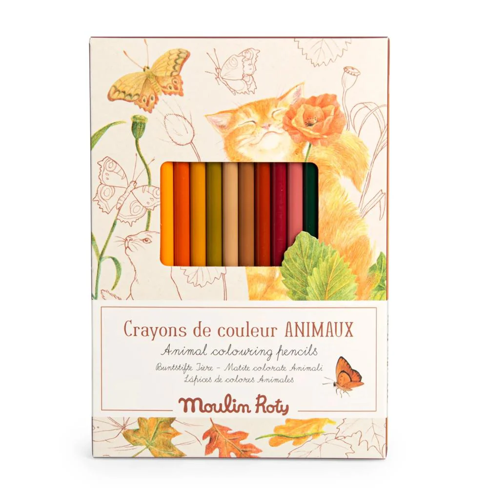 12 Animal Colouring Pencils
