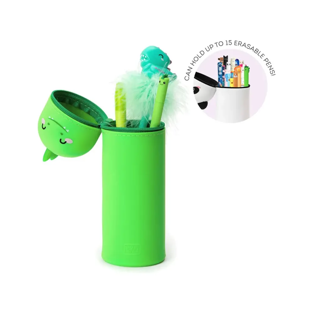 2-In-1 Silicone Pencil Case - Kawaii - Dino - Image 2
