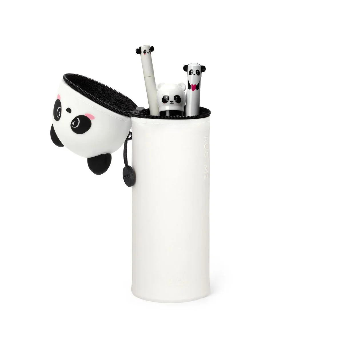 2-In-1 Silicone Pencil Case - Kawaii Panda - Image 2