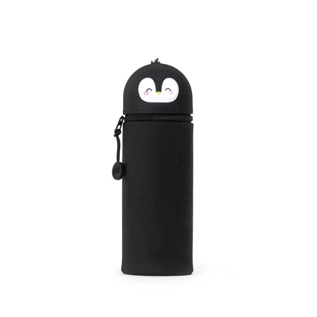2-In-1 Silicone Pencil Case - Kawaii Penguin