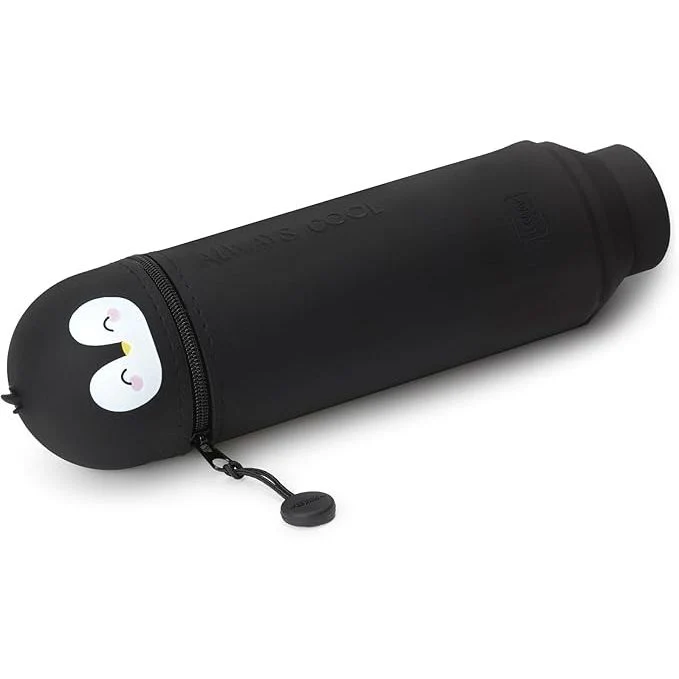 2-In-1 Silicone Pencil Case - Kawaii Penguin - Image 2
