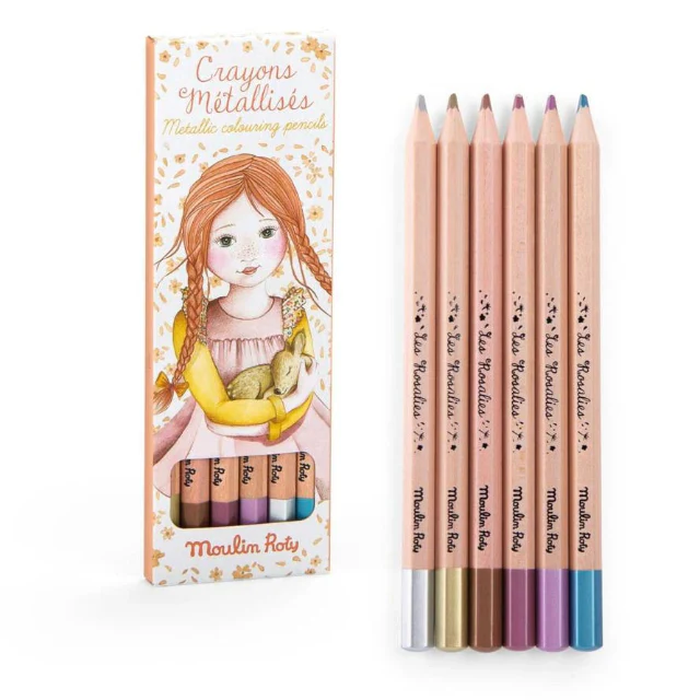 Les Rosalies 6 Metallic Colouring Pencils