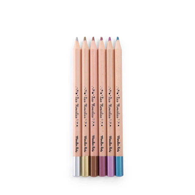 Les Rosalies 6 Metallic Colouring Pencils - Image 2