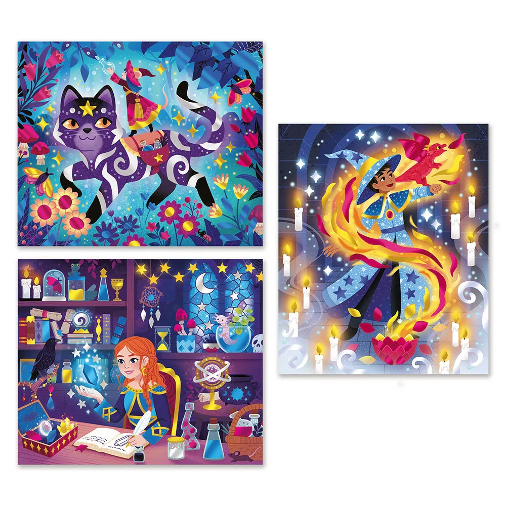 Magic School - 3 Gilding Paintings - Image 2