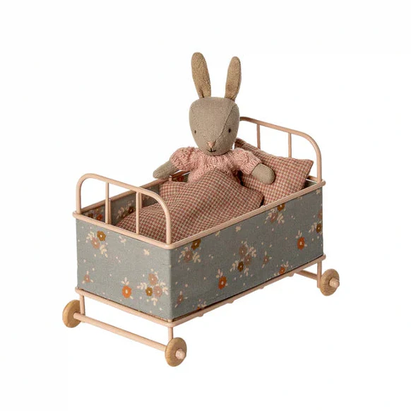 Maileg Cot bed, Micro - Powder - Image 3