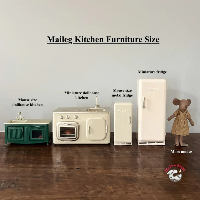 Maileg - Miniture Fridge Yellow - Image 4