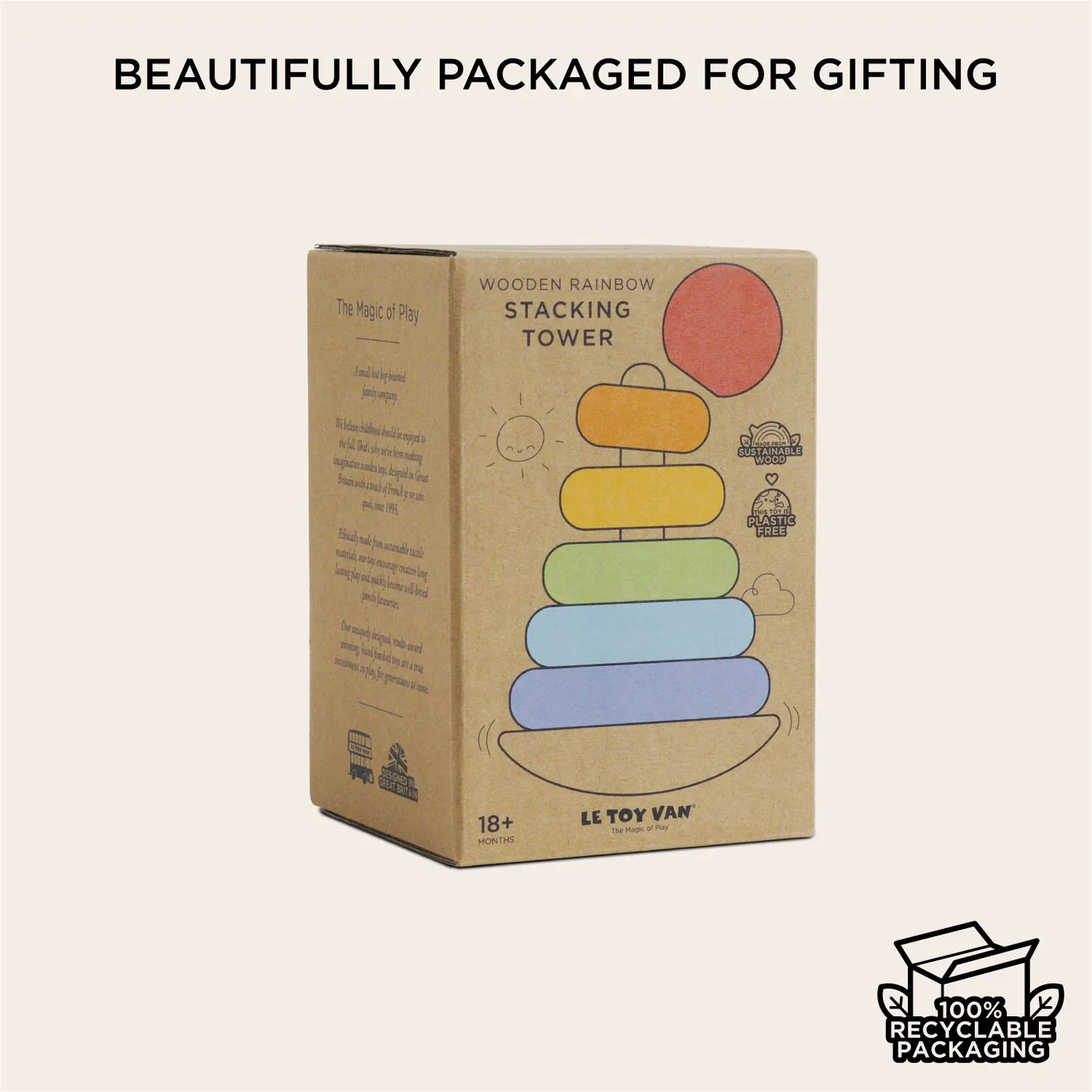 Rainbow Stacking Tower - Classic Wooden Toy - Image 6