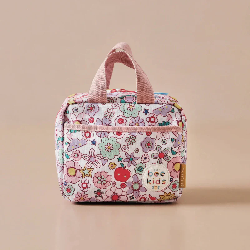 Retro Floral Print Insulated Lunch Bag