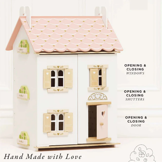 Rose Heart Wooden Dolls House - Image 4