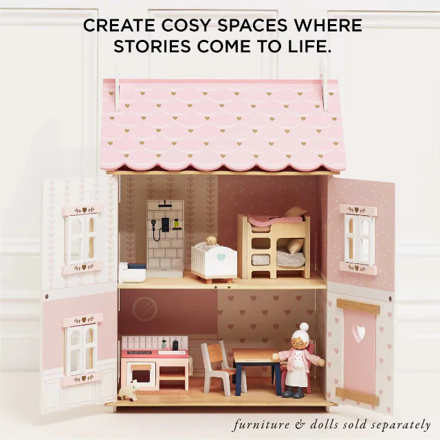 Rose Heart Wooden Dolls House - Image 5