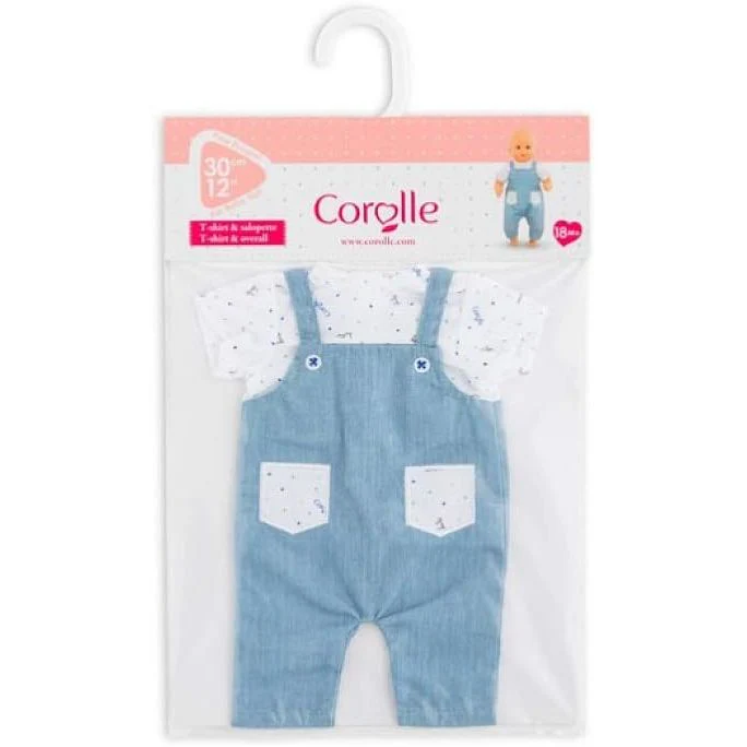 T-Shirt and Blue Overalls Set - 30 cm Baby Doll - Image 3