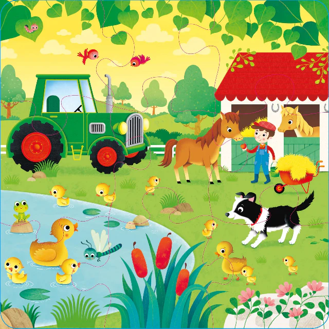 Usborne Book and 3 Jigsaws: On the Farm - Image 2