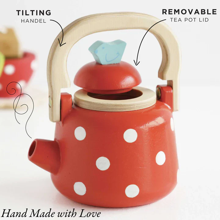 Vintage Dotty Wooden Kettle - Image 3