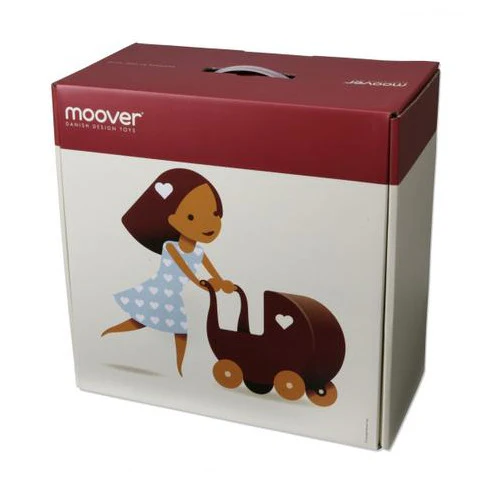 Wooden Pram - Red - Image 4