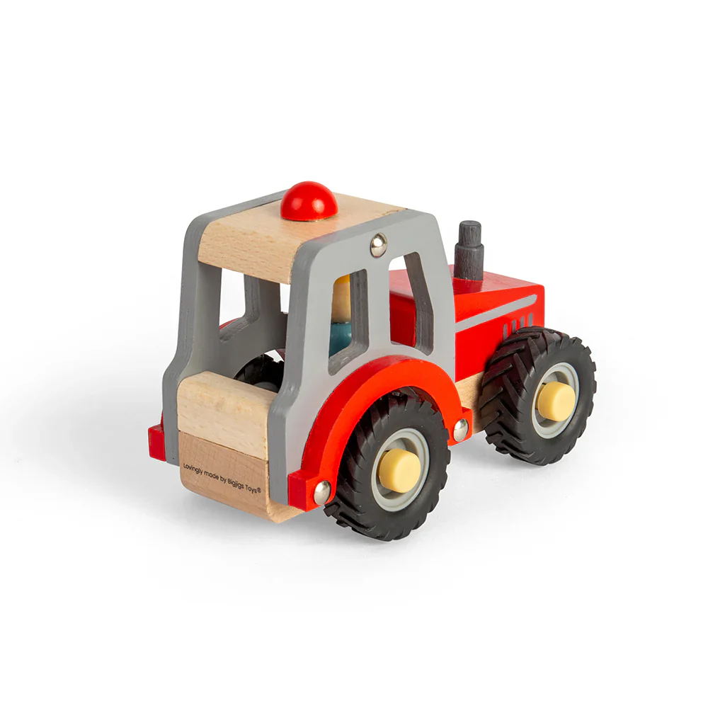 Wooden Red Tractor - Image 3
